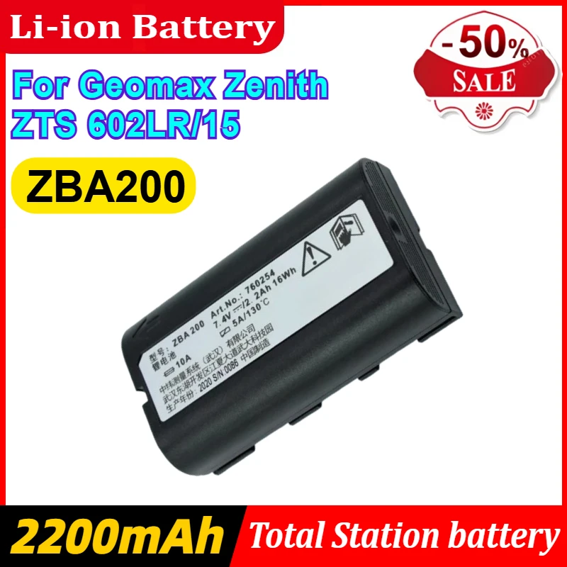 

2200mAh ZBA200 Battery Compatible for Geomax Zenith ZTS 602LR/15 Data Collector - Brand New and High Quality