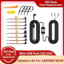 Car DVR HardWire Kit Fuse For AZDOME M550 Pro GS63H PG17 Low Vol Protection Mini USB Port  ACC Power Cable 12V-24V in 5V3A Out