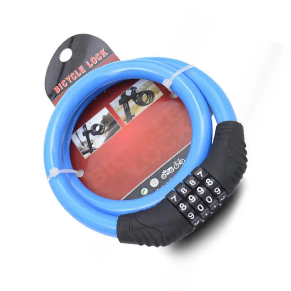 

4 Steel Cable Lock Cycling Heavy Duty Cable Combination Password Bike Cable Lock Cable Coded Chain Lock Blue