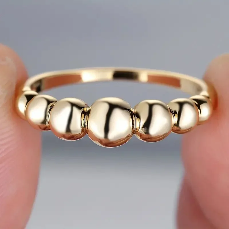 2026 New Elegant Accessory Spherical Bead Ring, European and American High-end Fashion Niche Design Personalized Jewelry