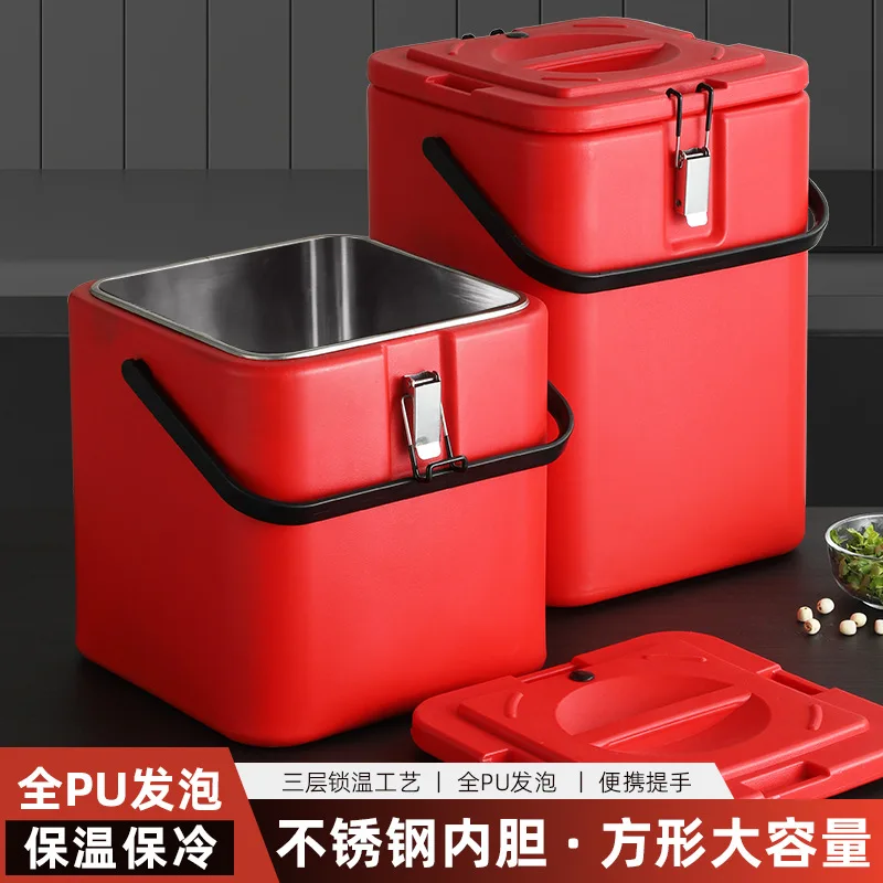 Commercial square incubator takeaway stall canteen fast food meals hot and cold grid car camping insulation bucket