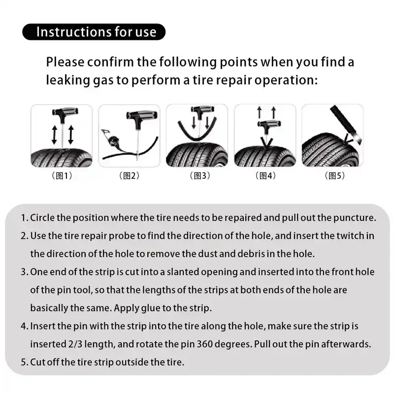 Car Tire Repair Tool Tire Repair Kit Studding Tool Set Auto Bike Motorcycle Tire Repair Puncture Plug Car Accessories