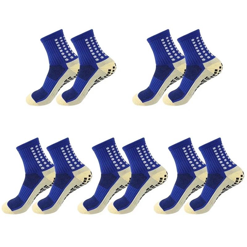 5 Pairs Football Socks Men Women Sports Socks Non-slip Silicone Bottom Soccer Outdoor Sport Running Cycling Grip Socks