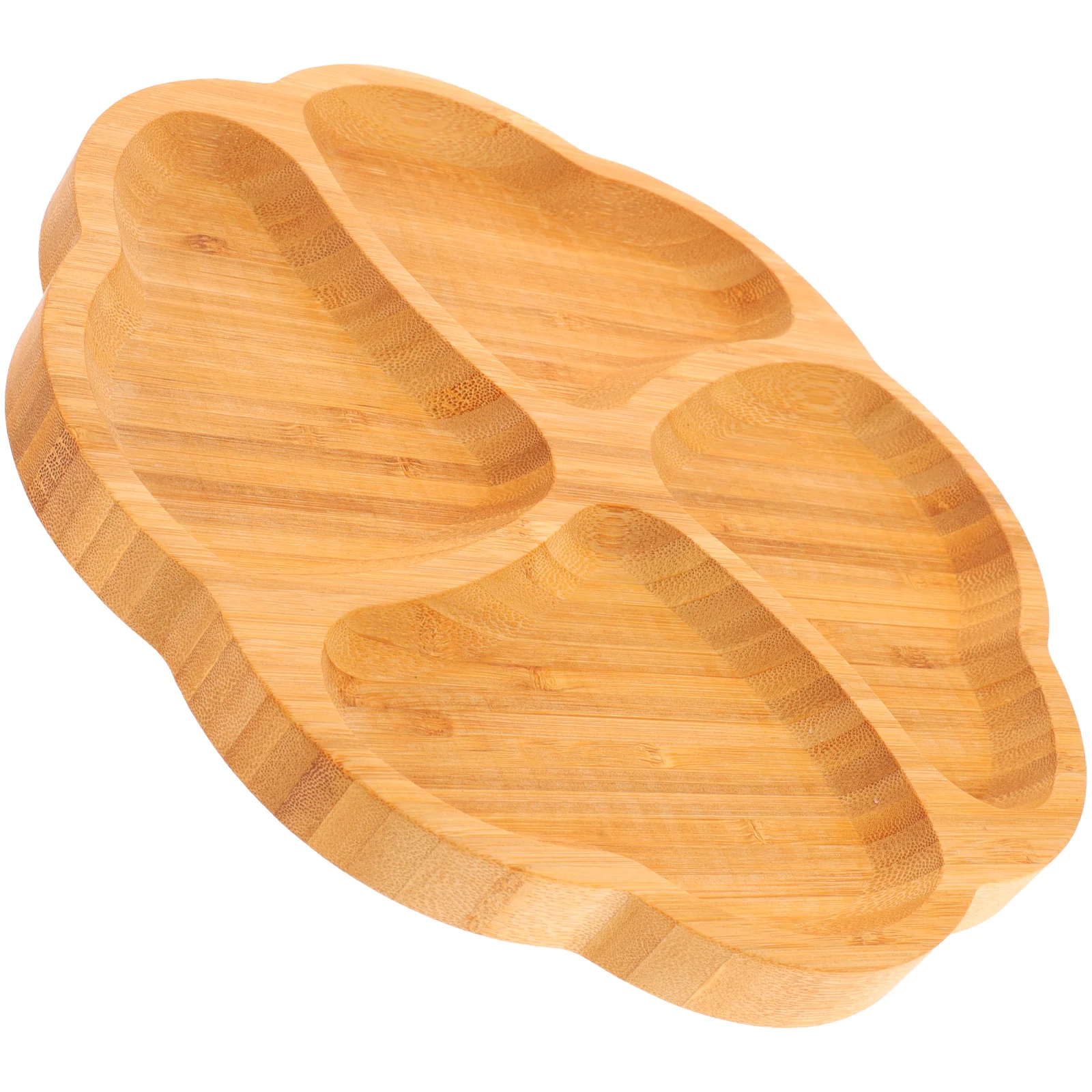 

Multi-Grid Fruit Bamboo Serving Tray For Snacks Fruits Desserts Bread Nuts Sushi Display Kitchen Living Room Decorative