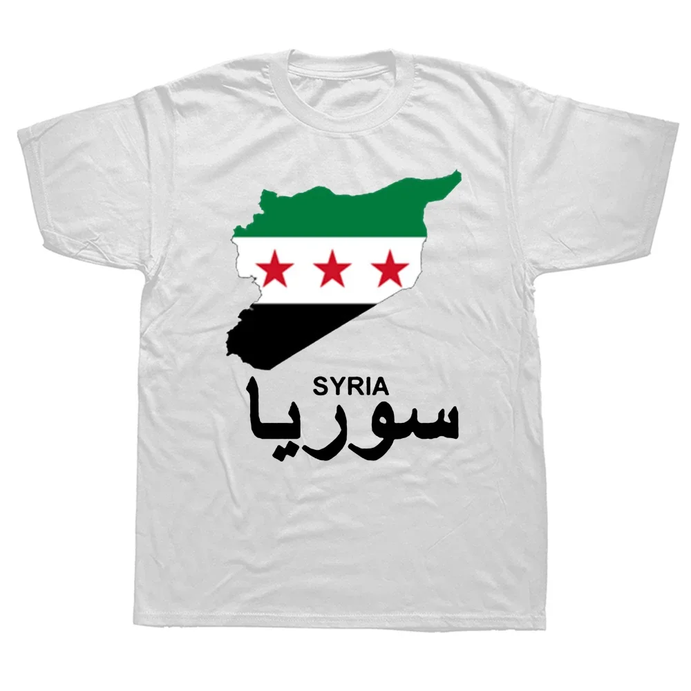 Cotton T Shirts Funny Syrian Arab Republic Syria Arabic Graphic Man Tops Streetwear Short Sleeve Birthday Gifts Style T-shirt