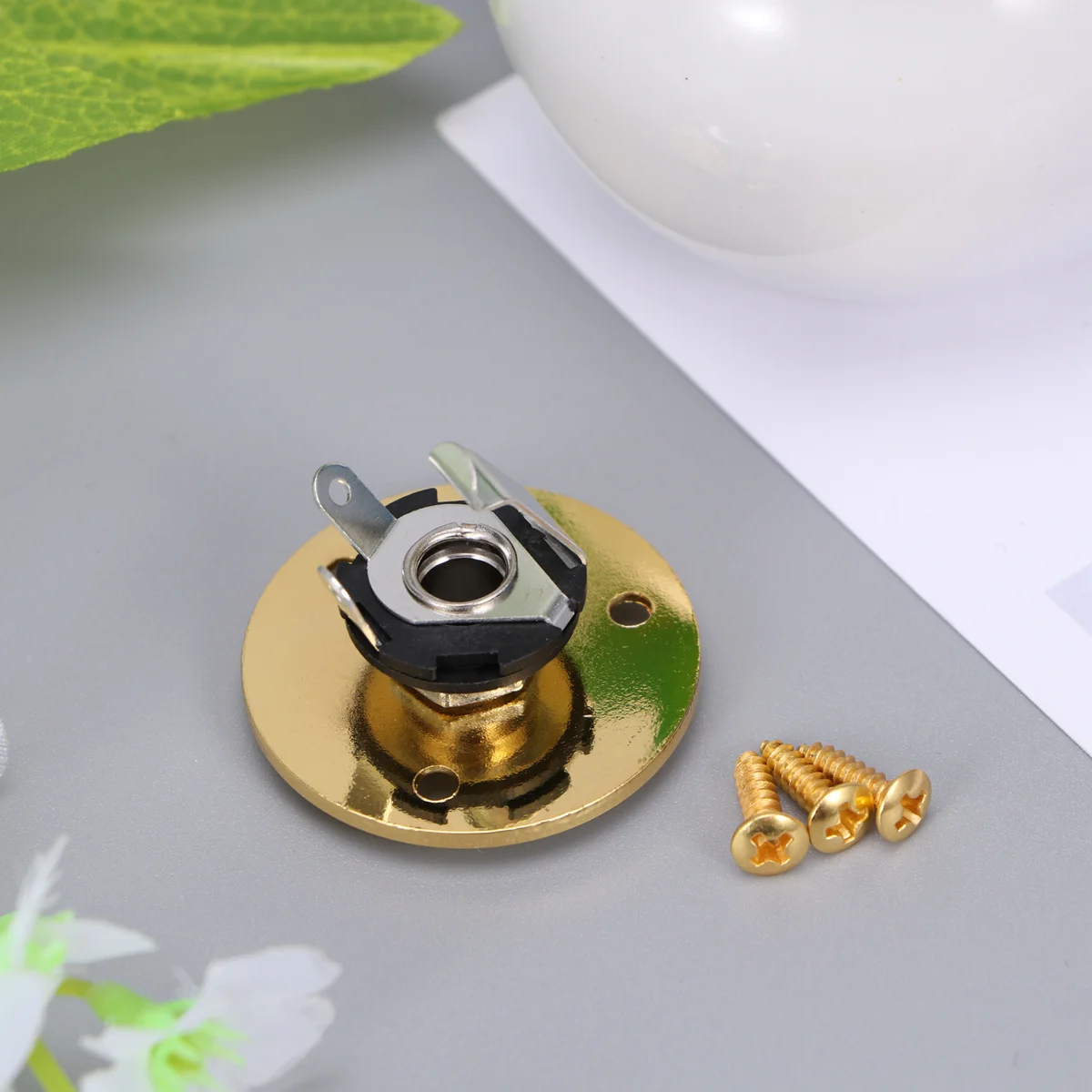 

14 Inch Guitar Jack Socket Golden Pickup Output Input Plug Plate Screws for Electric Guitar Bass Instrument Repair