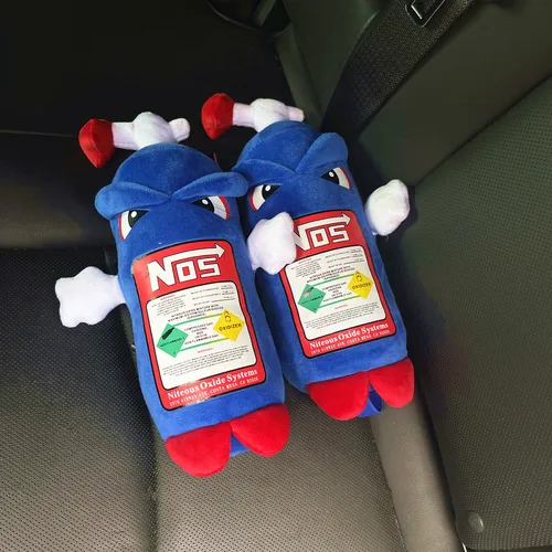 Imagen 2 del producto Nueva botella de óxido nitroso NOS, juguetes de peluche, almohada con ala, cojín suave para asiento de coche, decoración para coche, reposacabezas, respaldo, asiento, almohadas para el cuello 