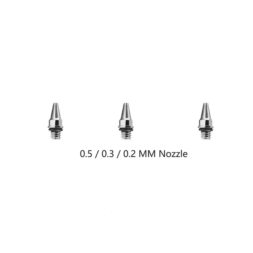 Airbrush Nozzle 0.2/0.3/0.5mm Replacement for Accessories Painting Gravity Feed Parts Tools (Multiple Combinations Can Optional)