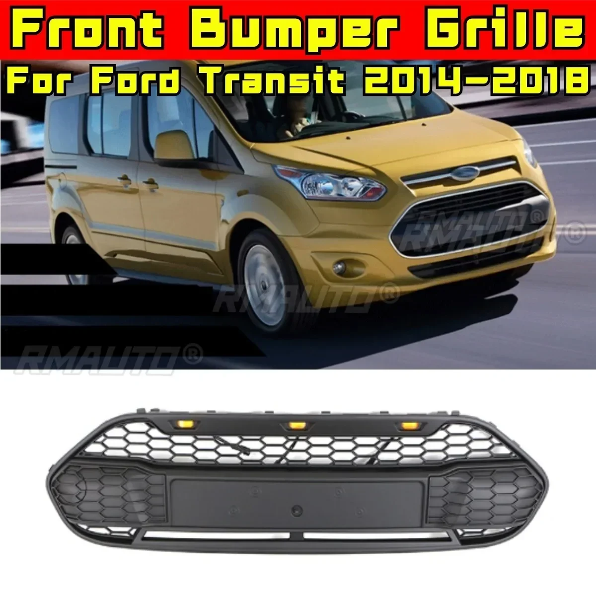 Bumper Grill Car Front Bumper Grill Body Kit Front Grill For Ford Transit 2014-2018 North America CONNECT Version Tunning Part