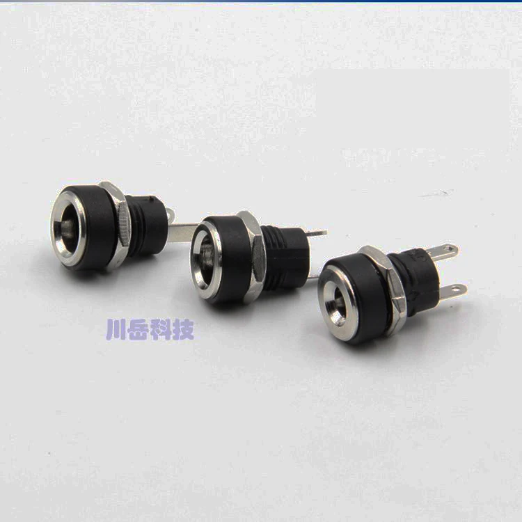 10/50/100pcs/ DC-022B Copper Material Panel Mount Female Connector (5.5mm X2.1mm) (5.5mm X2.5mm) (3.5mm X1.3mm)