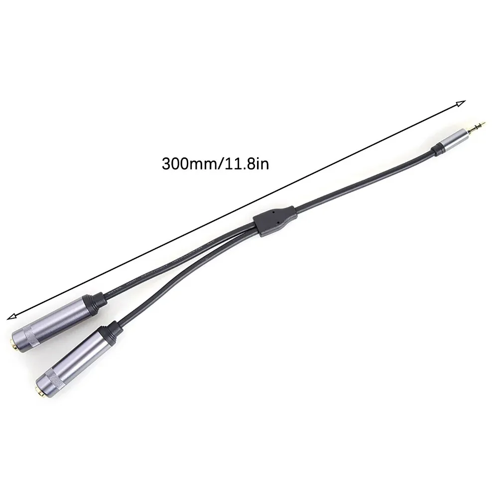 3.5mm TRS to Double 6.35mm Stereo Adapter Cord 1/8 inch Male to Dual 1/4 inch Female Jack Audio Extension Cable 30cm