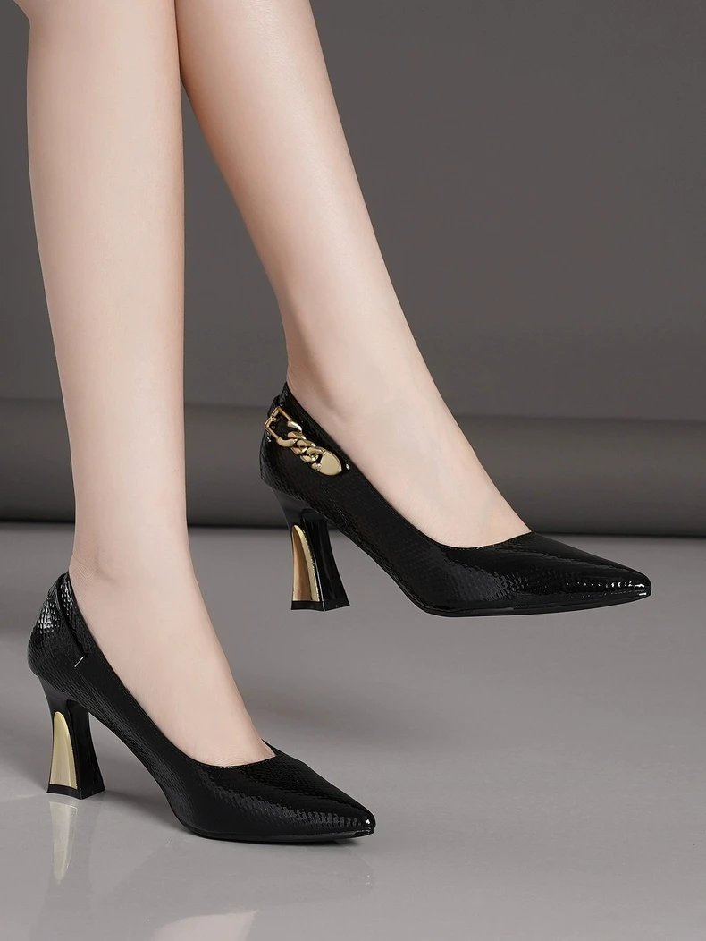 Schuhe Weibliche 2025, Plus Größe Slip auf frauen High Heel Mode Kleid Pumpen Frauen Spitz Dünne Heels Schuhe frauen – Detail 7
