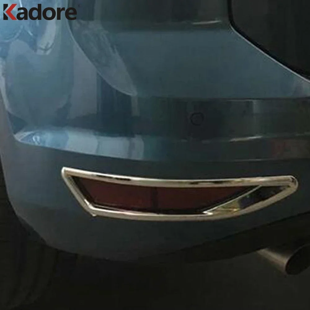 Rear Bumper Fog Light Lamp Cover Trim For Volkswagen VW Touran 2016-2023 2024 Chrome Car Accessories Tail Foglights Bezel Trims