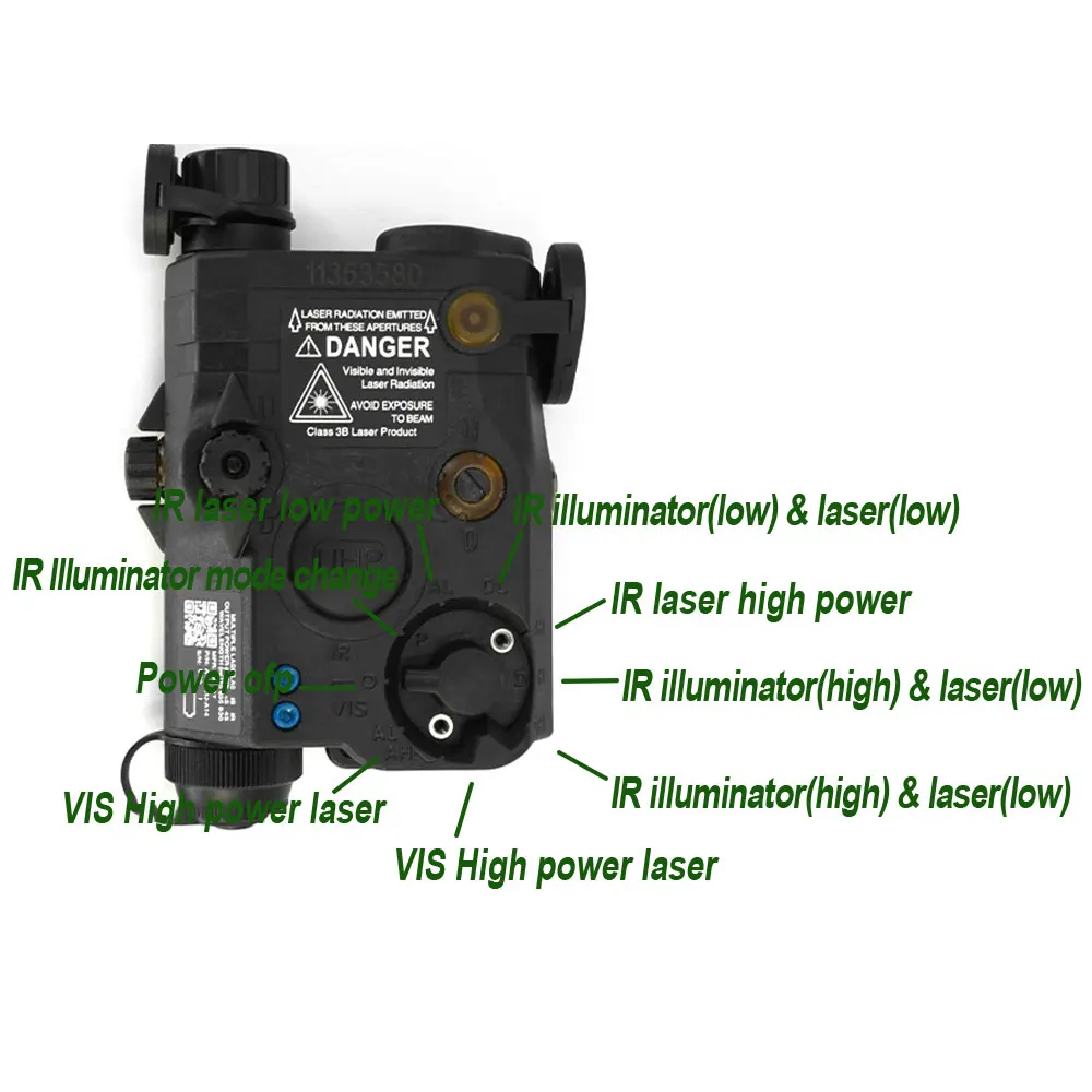 2024 New Upgraded LA5-C Adjustable Beam IR Light IR Laser Visible Green Lasers for Hunting Tactical Weapon