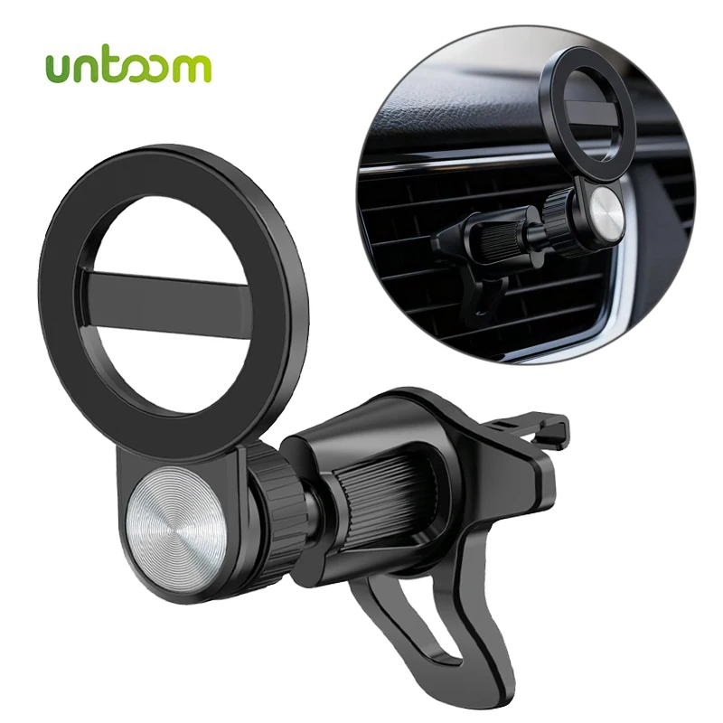 

Автомобильное крепление для телефона Untoom для MagSafe, зажим для вентиляционного отверстия, автомобильное крепление, магнитный держатель для телефона для iPhone 17, 16, 15, сильная магнитная подставка для телефона