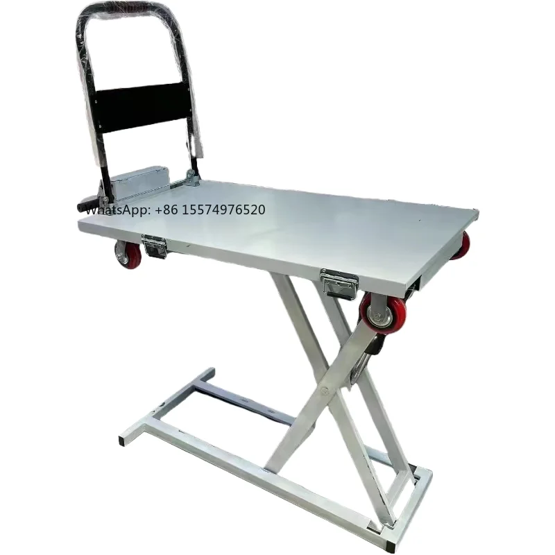 Portable Electric Scissor Slide Rail Mobile Cart Hydraulic Lift Hotel Loading and Unloading Cargo Manual Loading Lift Platform