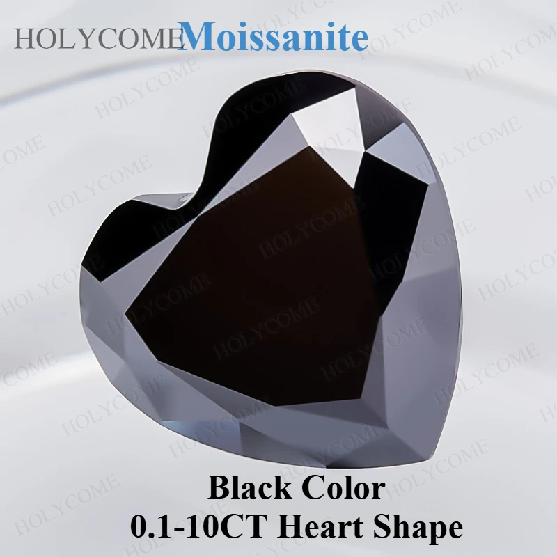 

0.1-10CT Moissanite Loose Stones Heart Shape Black Color VVS1 Clarity with GRA Certificate Advanced Jewelry Making Materials