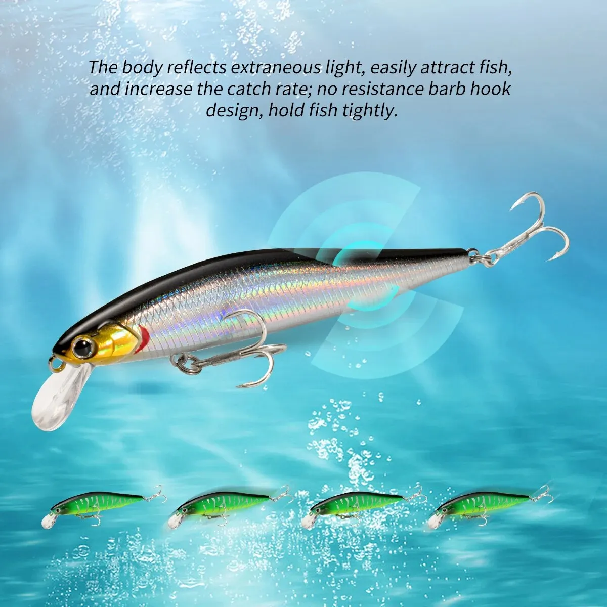 Slow Sinking Minnow 10cm 14g 6pcs/lot Fishing Lures with Long Casting System With High Quality Fishing Hooks For Trout Pike