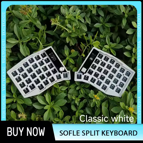 Sofle Split Keyboard Bluetooth Dual Mode Zmk Scheme Custom Rgb Hot Swap With View Directional Rocker Knob Screen Keyboard Gift