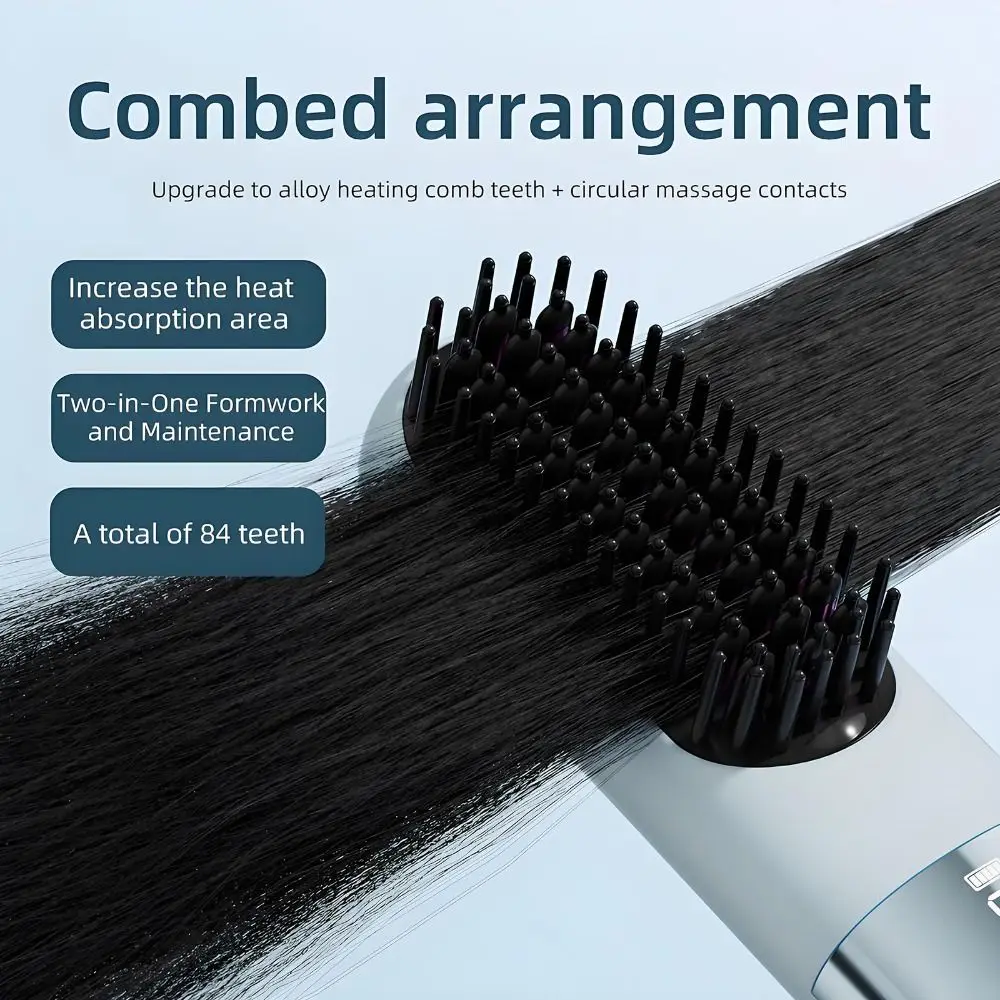 

Щетка-выпрямитель с 3 режимами нагрева, ионной и керамической технологией, режимом холодного воздуха, для прямых волос, быстрый нагрев за 30 секунд, аккумулятор 2600 мАч
