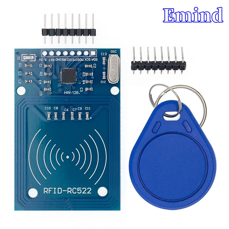 2/5/10/20/50Pcs MFRC-522 RC522 RFID RF IC Card Induction Module White Card + Keychain Access Control Module Suitable