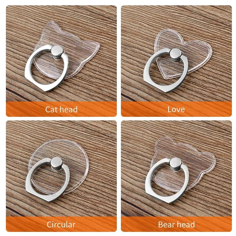 Universal Stent Mobile Phone Holder Stand Finger Ring Magnetic For Cute Cell Smart Phone Transparent Holder for iPhone Samsung