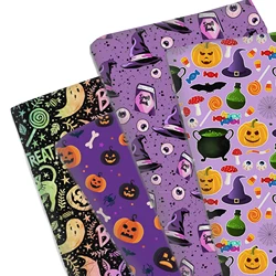 50*145cm Halloween Skull Spider Printed Polyester/Pure Cotton Fabric Patchwork for Tissue Baby Sewing Clothes Fabric,1Yc11374