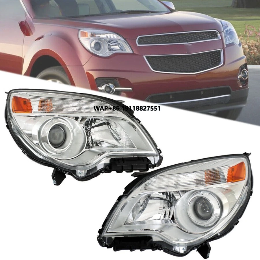 

Headlights Assembly for 2011-2015 Chevy Equinox Left+right Side Chrome Halogen
