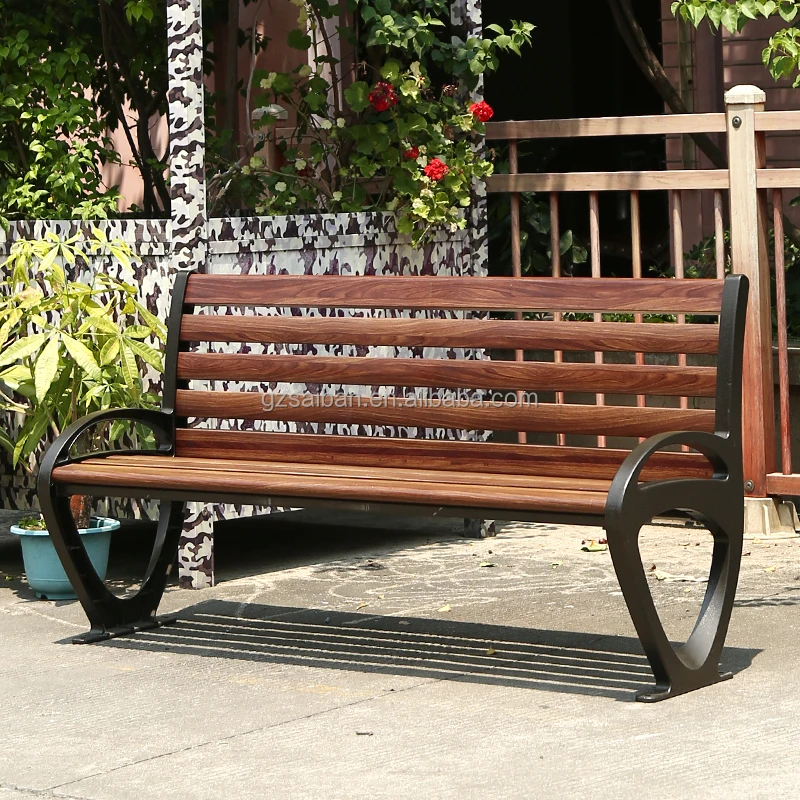 

Outdoor Furniture Cast Aluminum Glass Steel Garden Bench Urban Furniture Outdoor Bench Seat Wood With Backrest And Handle