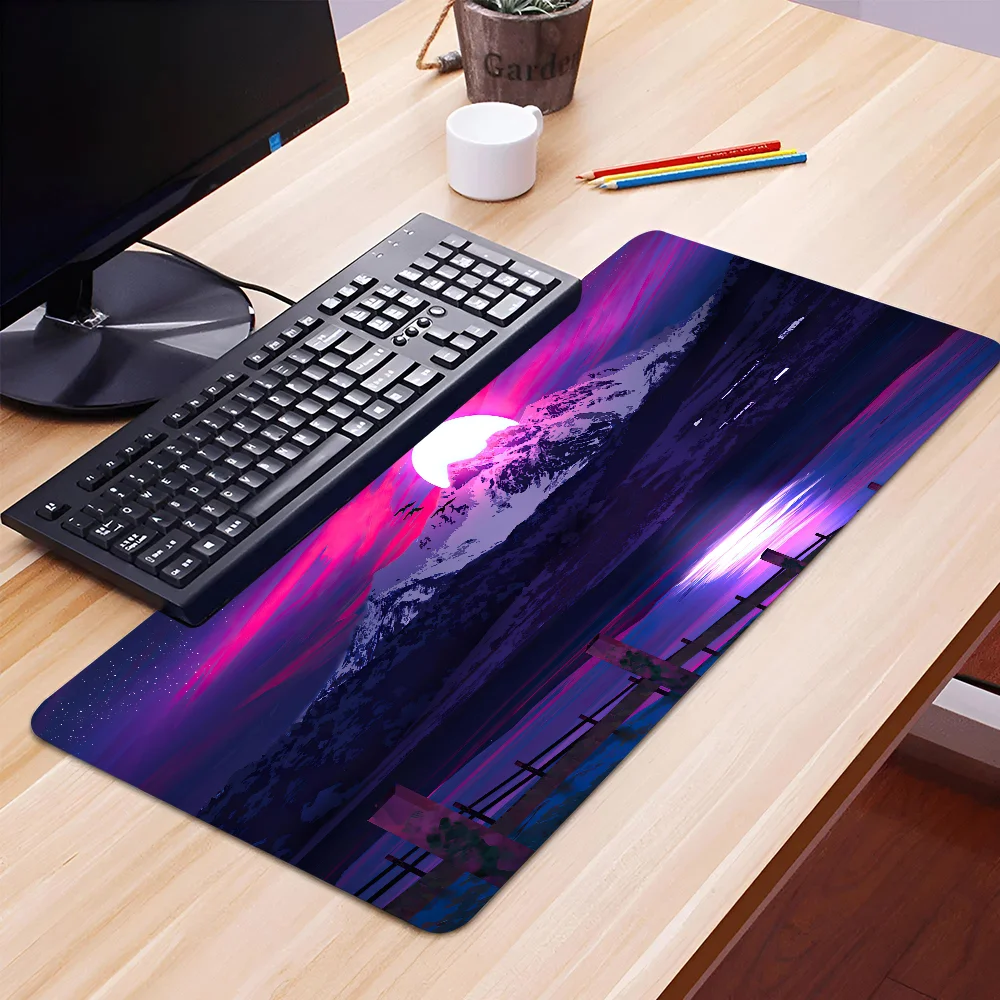 

1pc Purple Moon Celestial Object Non-slip Mouse Pad Suitable For Office Computers Laptops E-sports Game Desk Mats XXL Keyboard