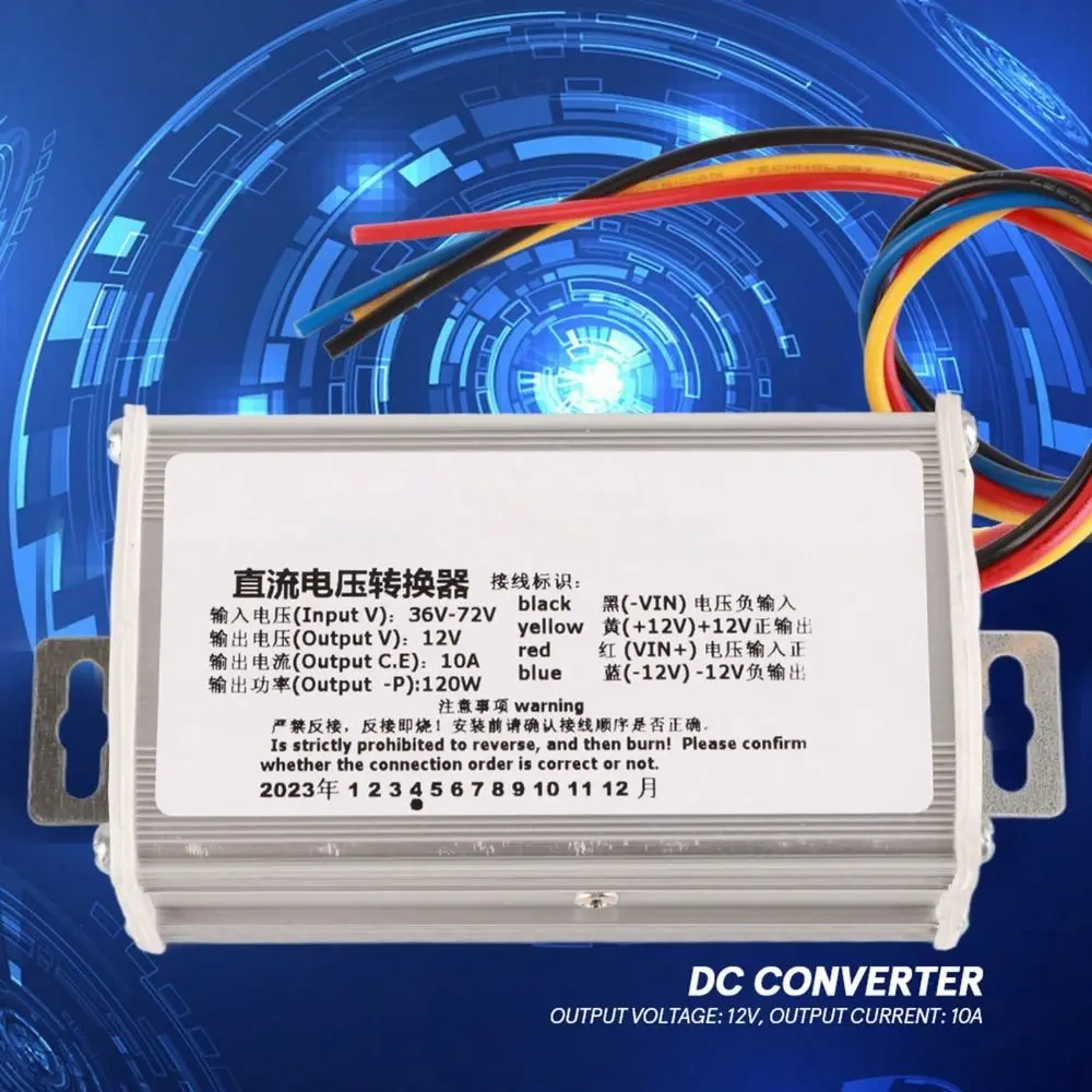 36V-72V Input DC Converter 10A Current 120W Power Power Converters 12V Output Step Down Design DC Converter Speed Controller