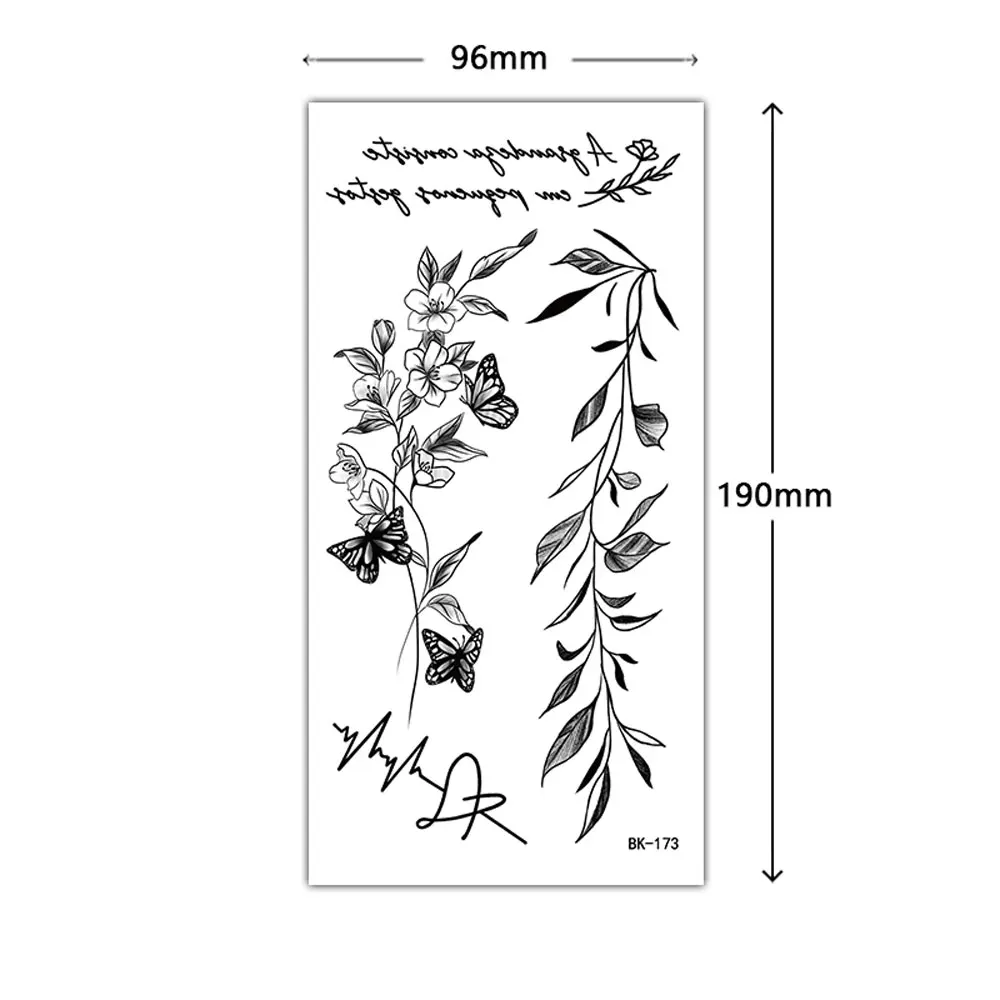 Small Tattoo Stickers for Finger Flower Snake Moon Leaf Design Temporary Tattoos for Hand Body Decor Fake Tattoo for Women