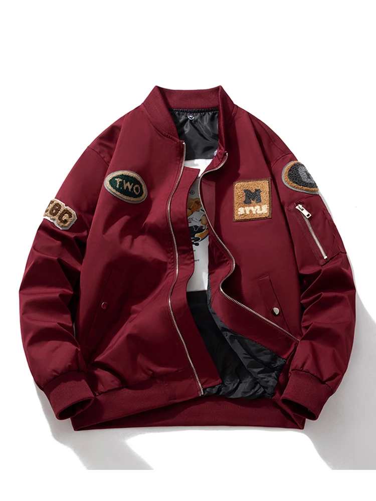 

Ретро-куртка в американском стиле с вышивкой, свободного кроя, для весны, осени и зимы, в стиле пилотской куртки, верхняя одежда