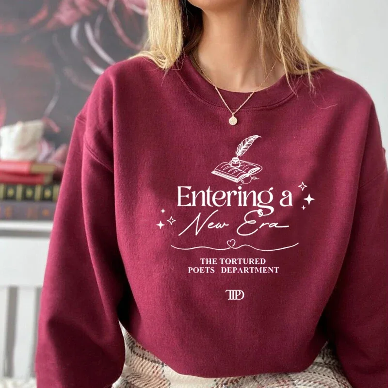 Entering A New Era Round Neck Sweatshirt The Tortured Poets Department Pullover Long Sleeve Women\'s Clothing TTPD TS11 Hoodie