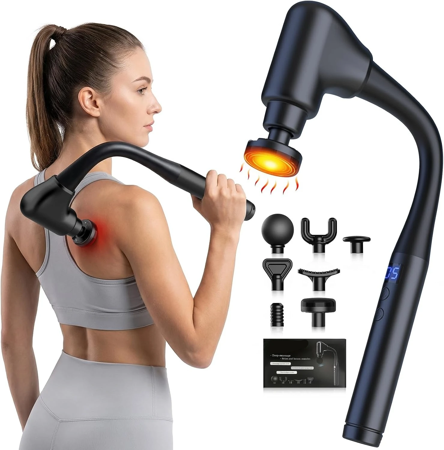 Massager Gun with Heat and Extended Handle