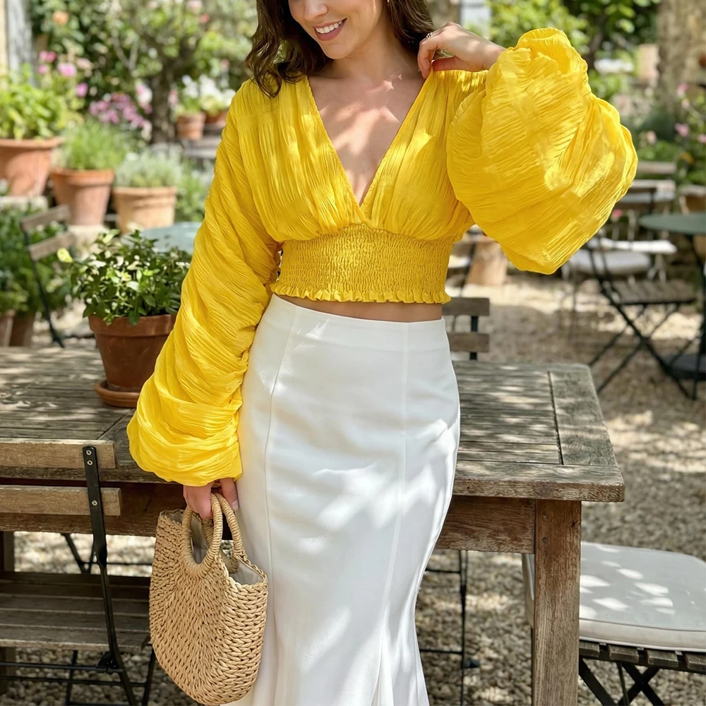 Summer Draped Chiffon Blouse Image 2