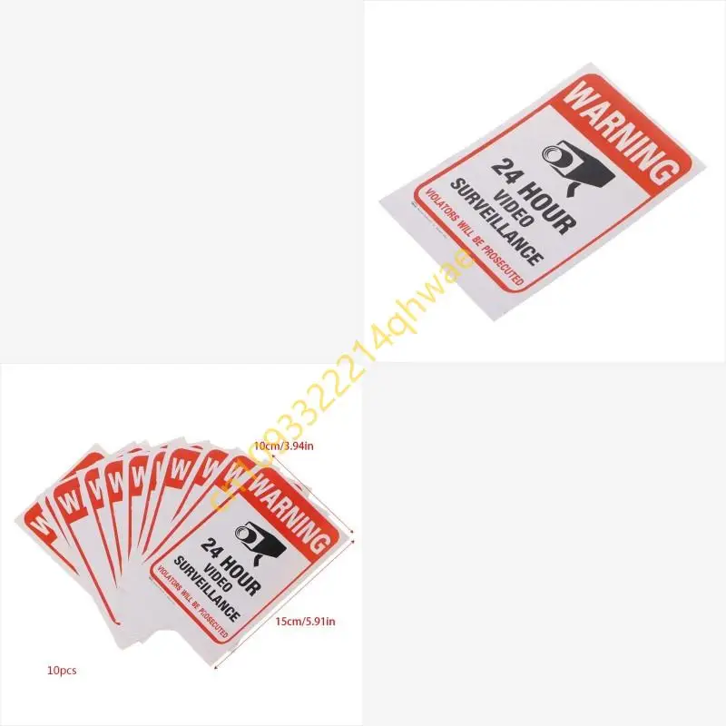 10pcs impermeabile in PVC CCTV Segnali avviso sicurezza sicurezza per videosorveglianza