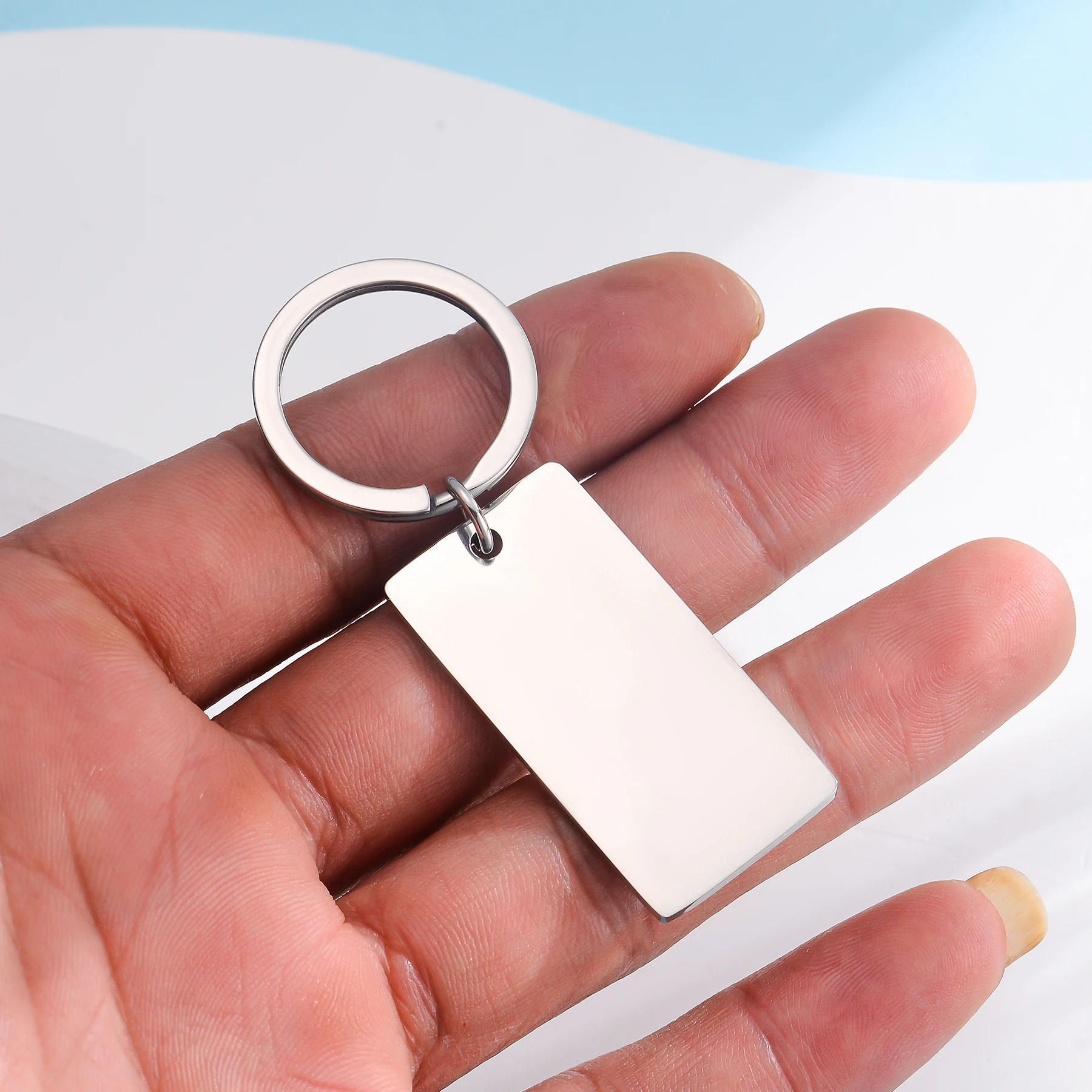 20x40mm Rectangular Keychain With Laser Engraved Text For Customizing Inspirational Gifts for Mother's Day