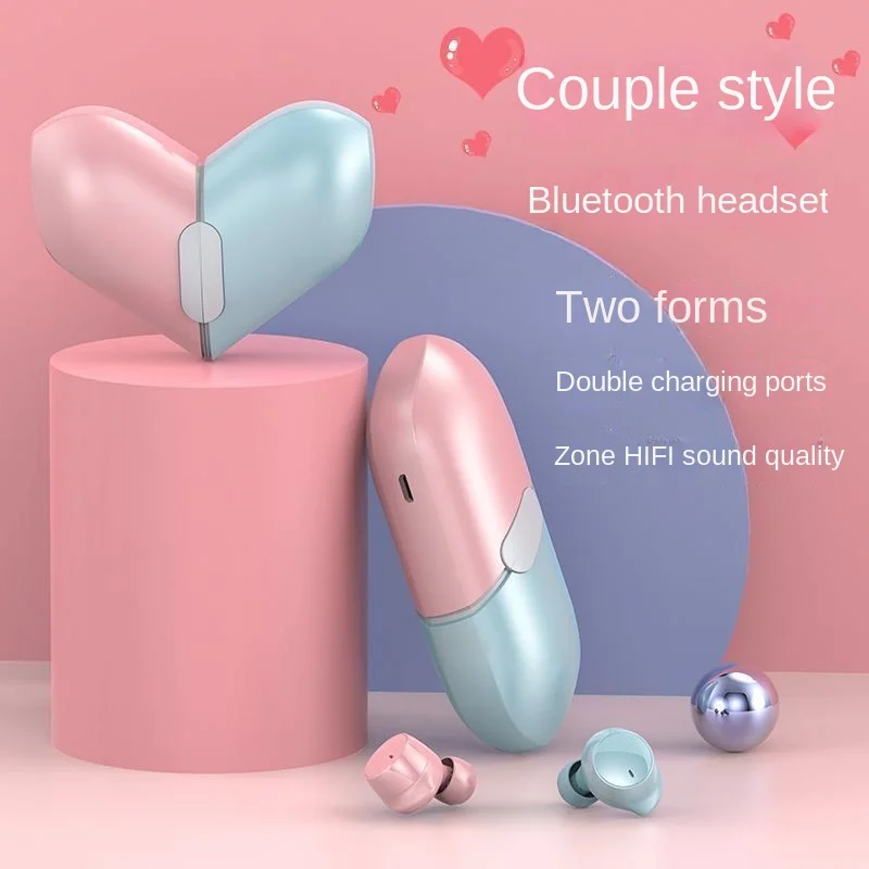 

New E3 Wireless Bluetooth Headset Binaural In-Ear Couple Model Touch Mini Android Private Mode Universal