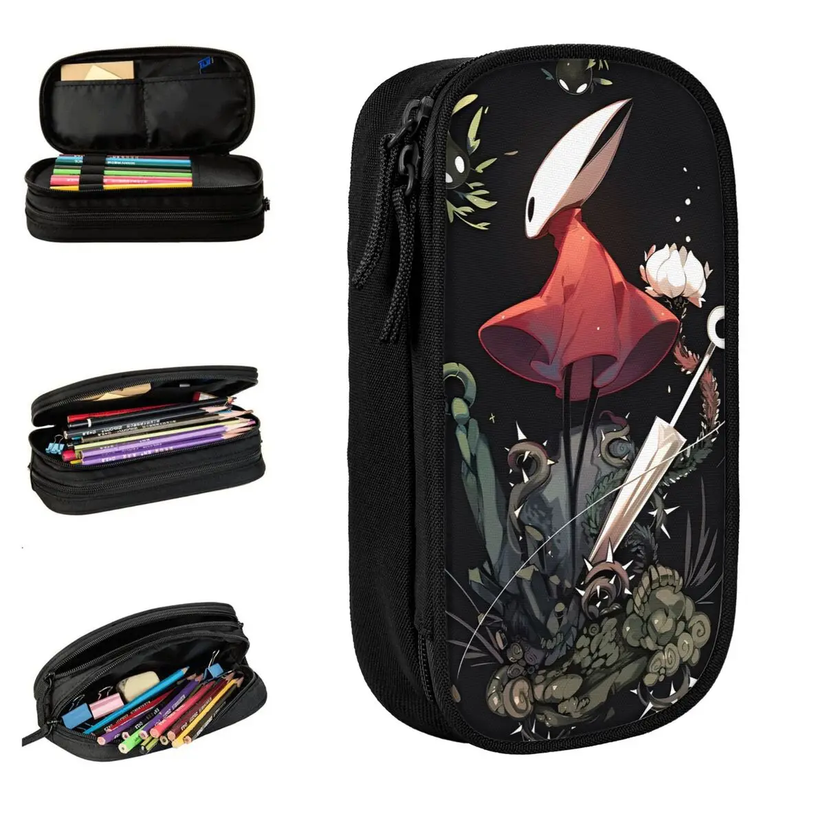 

Creative Hollow Knight Silksong Pencil Case Pencilcases Pen for Girl Boy Big Capacity Bags School Supplies Zipper Stationery