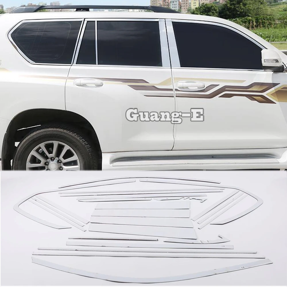 

Car Glass Window Frame Stick Pillar Middle Column Strip Trim For Toyota Prado FJ150 2010 2012 2013 2014 2015 2016 2017 2018 2019