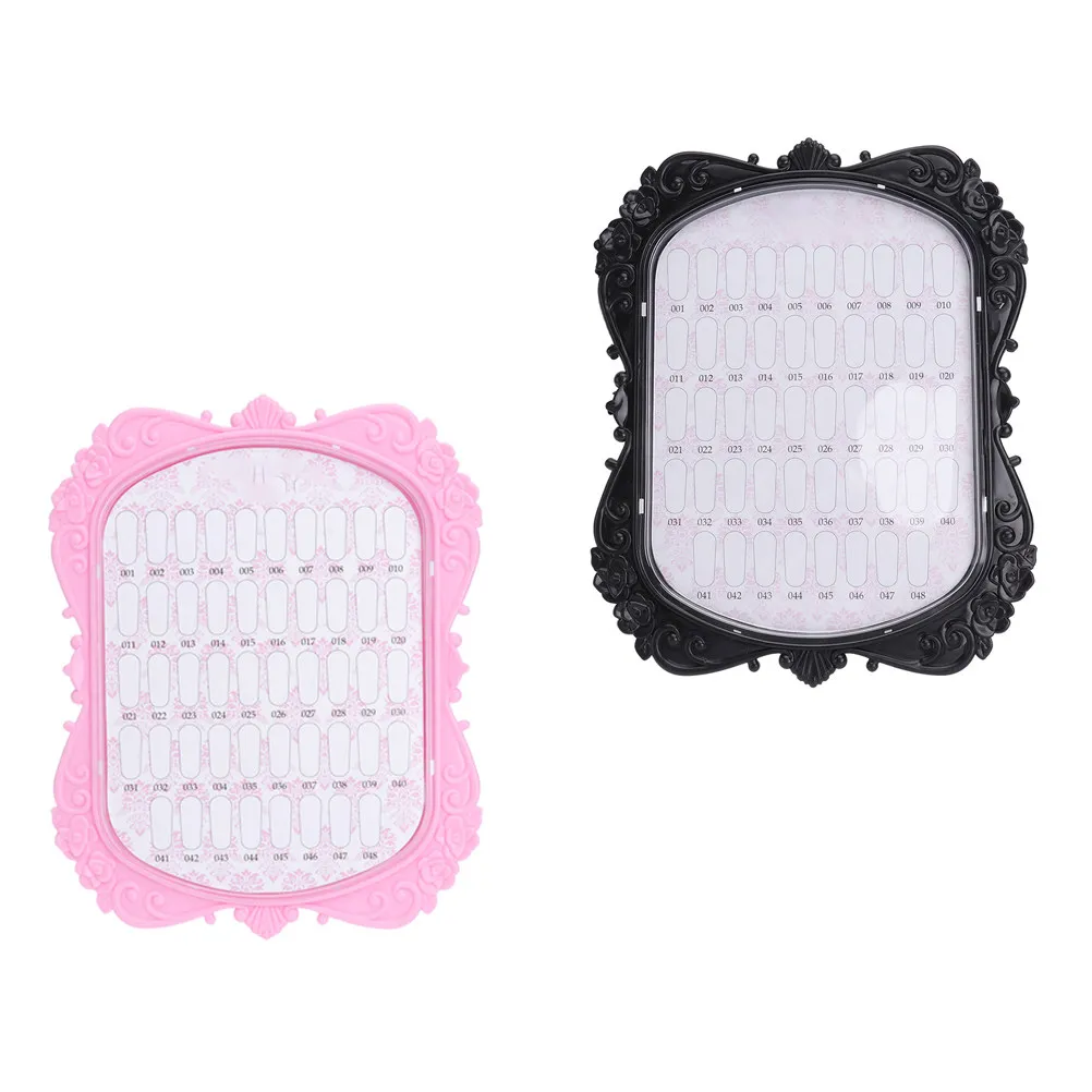 2Pcs Nail Display Boards ABS Material Clear Numbered Manicure Display Frame Lightweight Compact Nails Style Show Board Nail