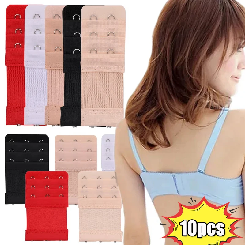 10pcs Bra Extenders Strap Extension 1/2/3/4 Hooks 3 Rows for Women Intimates Lengthened Bra Hook Extenders Womens Accessoires