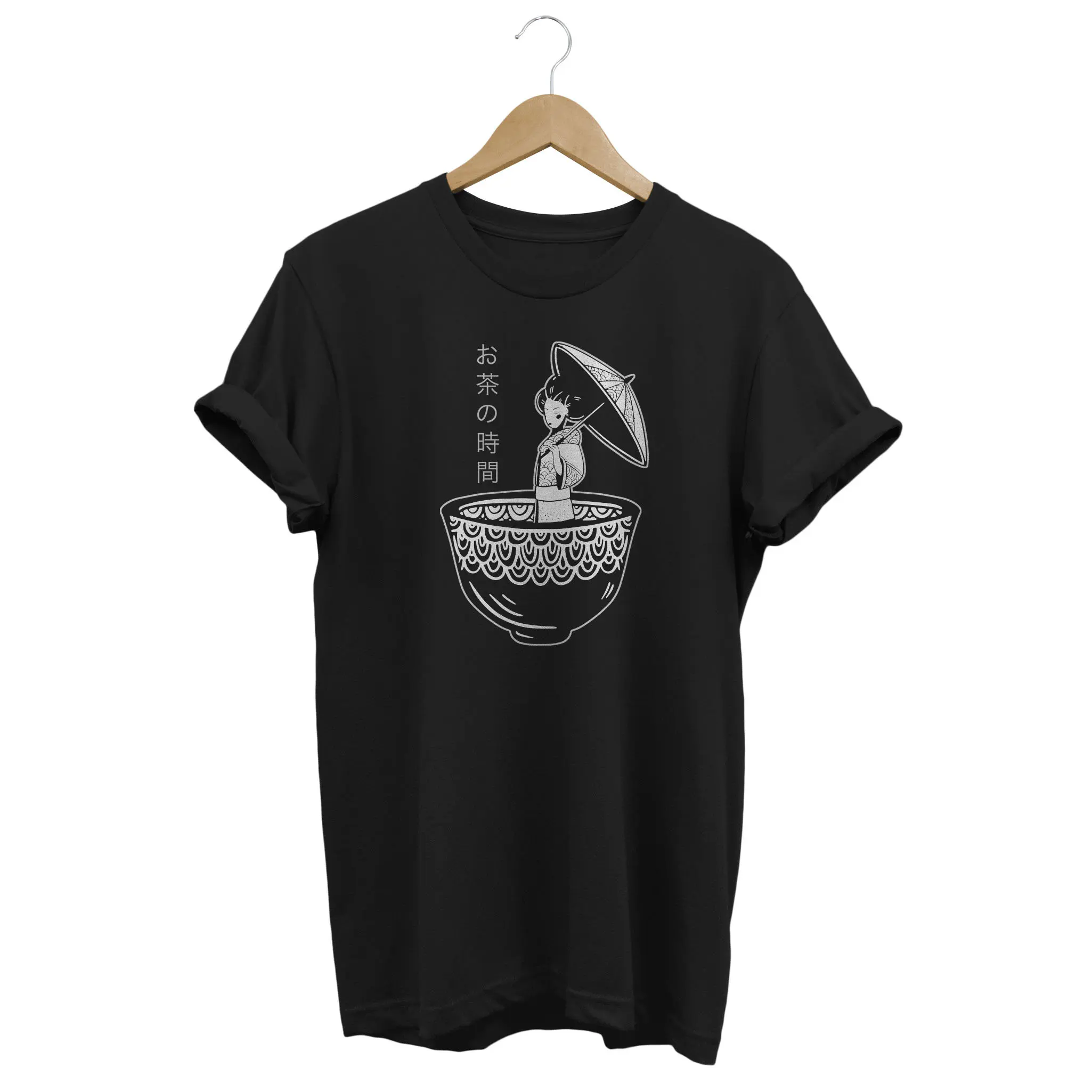 Japanese Tea Time Japanese Culture Art City Street T-shirt Printed Short Sleeve Loose Men's and Women's Street Style T-shirt