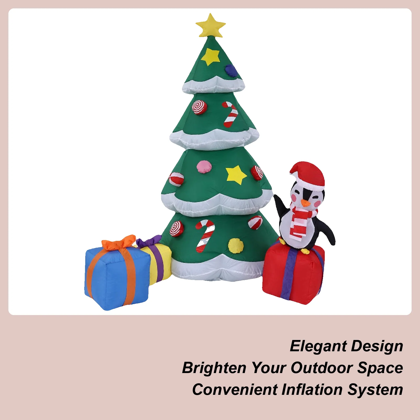 

Inflatable Christmas Tree Outdoor 5.9ft Lighted Blow Up Holiday Decor Christmas Tree Inflatables Outdoor Decorations Built-in