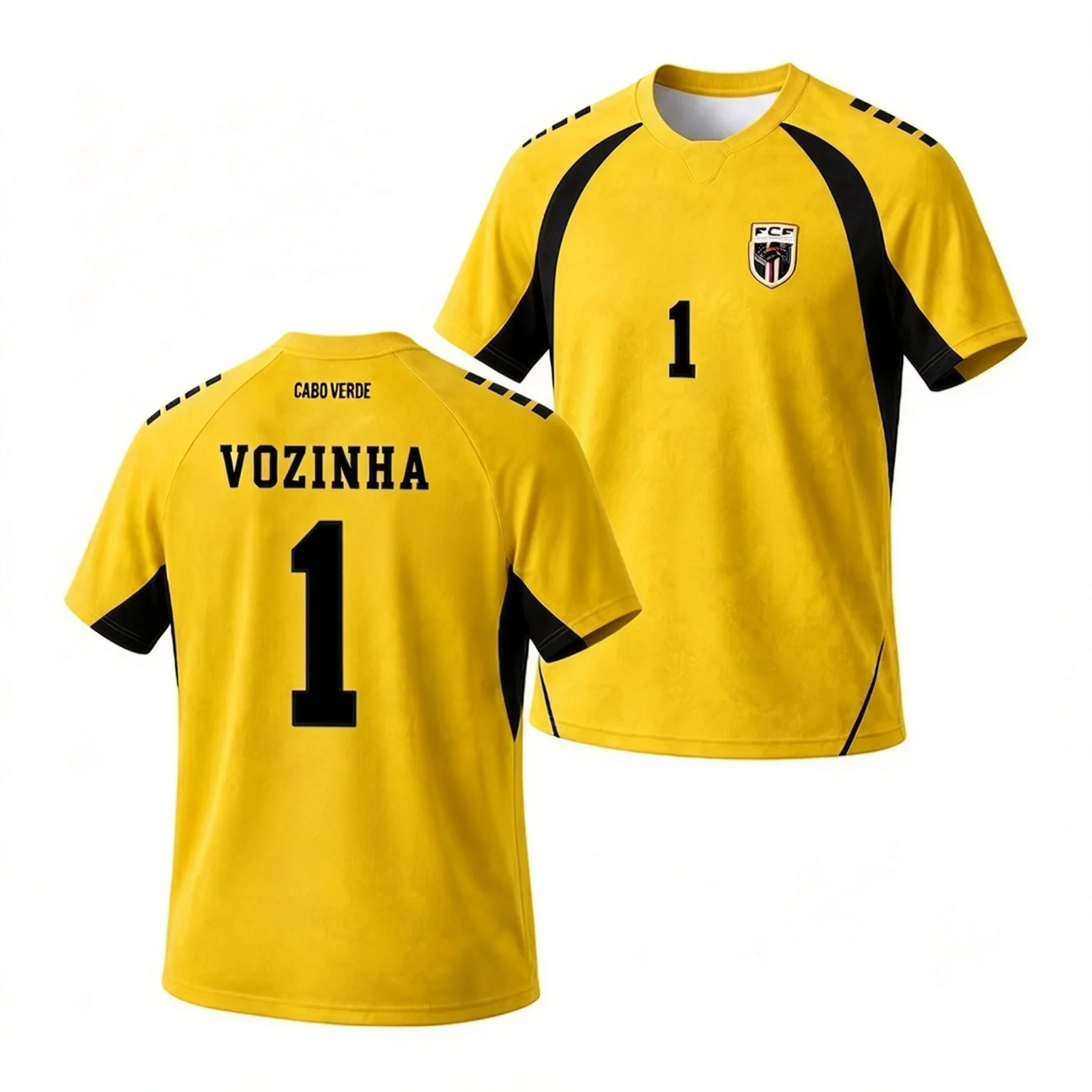 Men's comfortable jersey T-shirt, Cape Verde team goalkeeper No. 1 printed breathable jersey