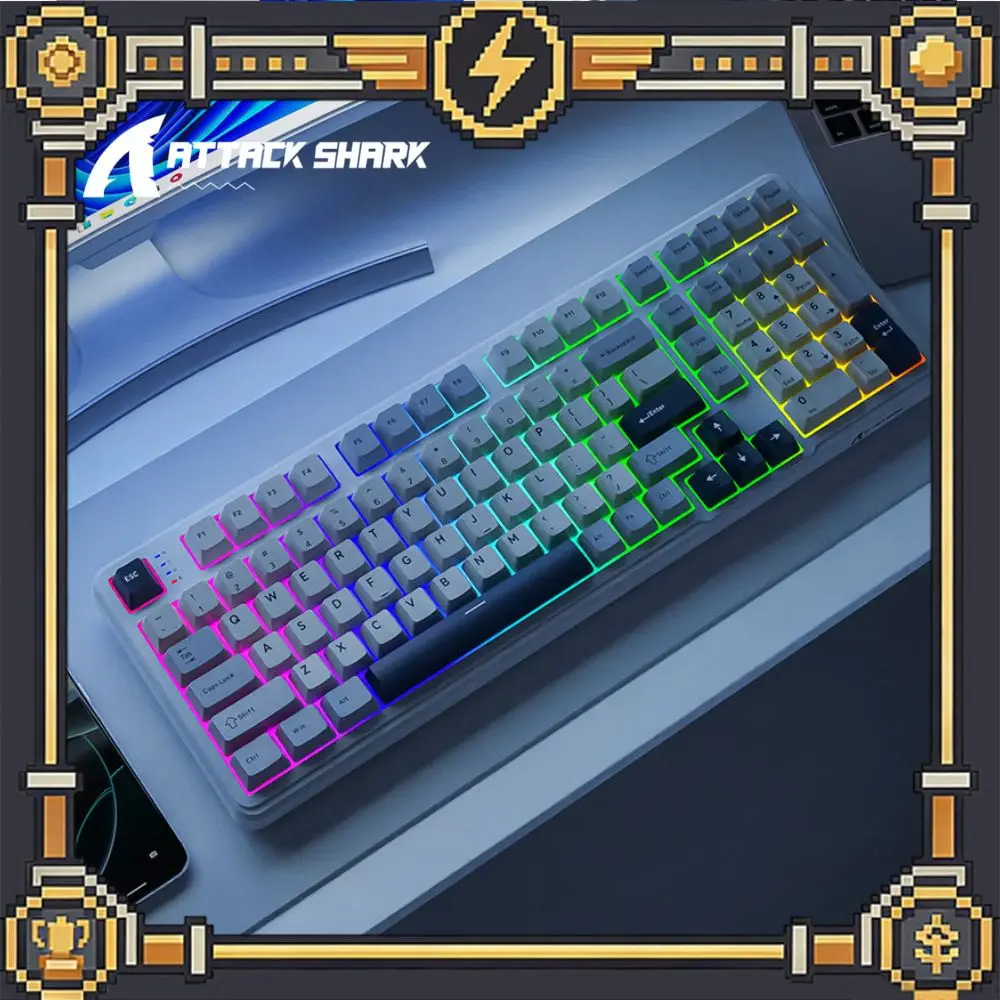 Attack Shark X98 Mechanical Keyboard Tri-Mode Wireless  Hot-Swap RGB PBT Keycaps 4000mAh Battery Gaming Keyboard For PC/Laptop