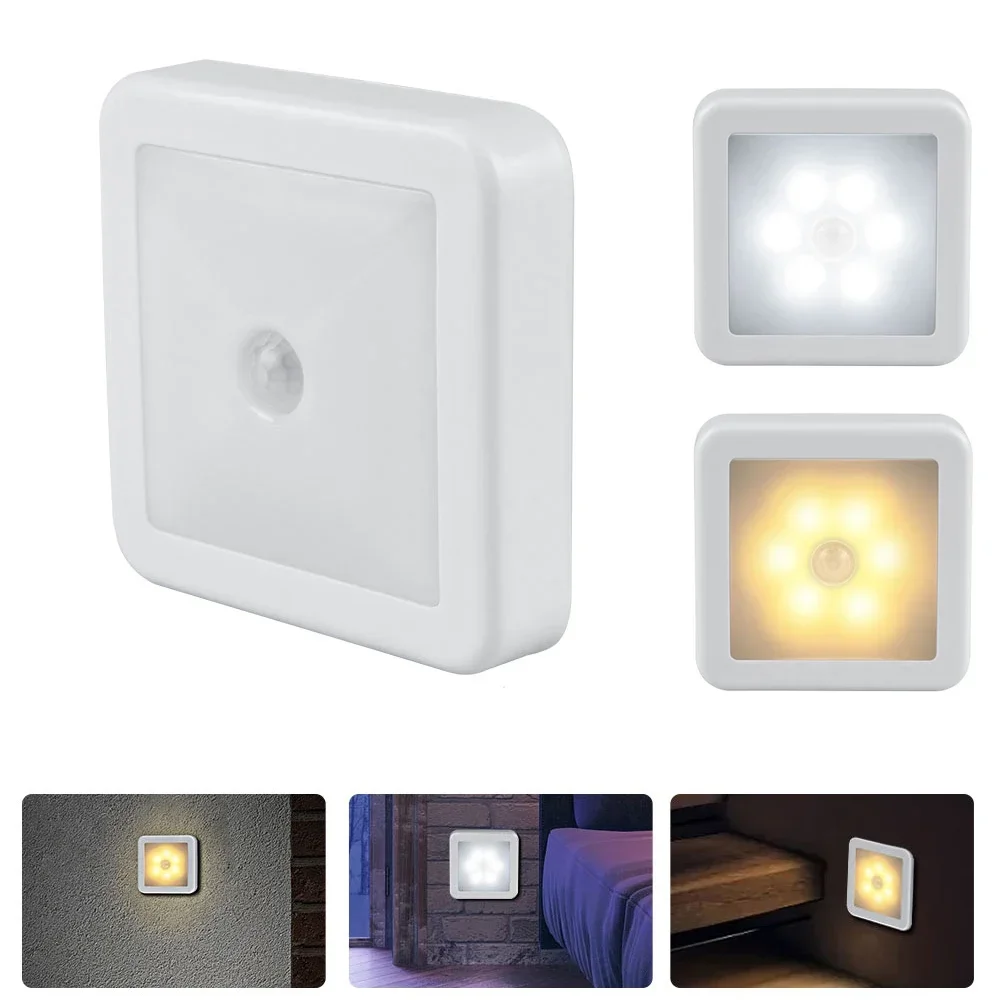 Motion Sensor LED Night Light Smart USB Charging Battery Operated WC Bedside Lamp For Room Hallway Pathway Toilet Home Lighting