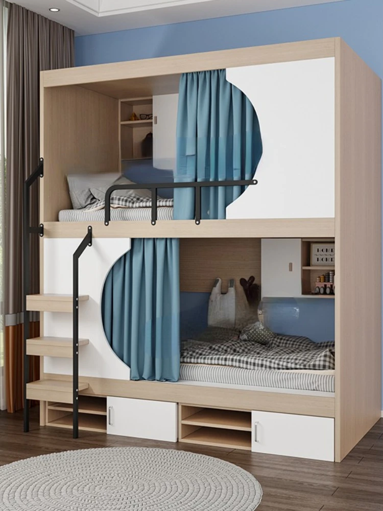 Bunk Bed Two-Storey Bunk Bed Staff Dormitory Bed Small Apartment Apartment Bed Youth Travel Bunk Multi-Functional