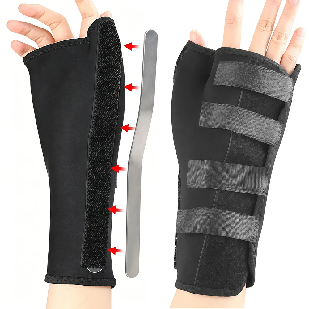 1/2Pcs Thumb Immobilization Brace Wrist Strap, Adjustable Neoprene Support with Aluminum Plate for Sports Wrist Thumb Protection